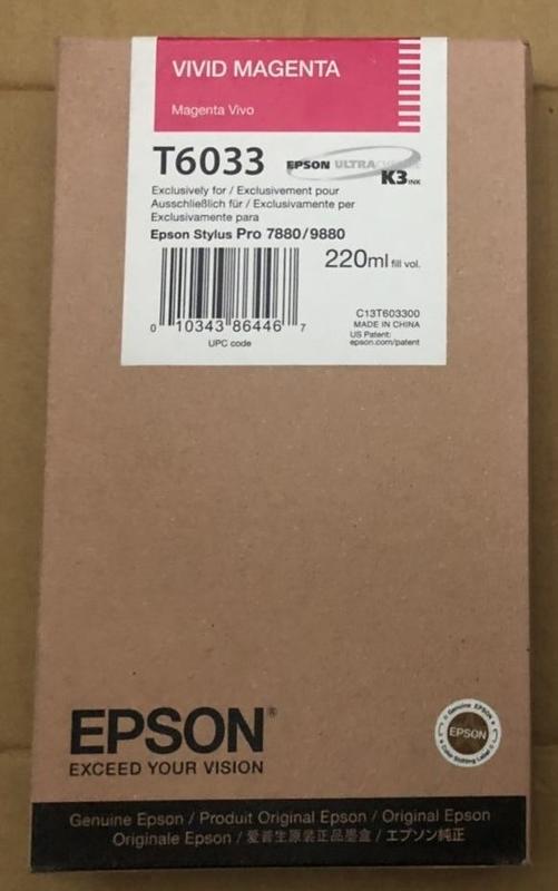 EPSON 原廠墨水匣 T602300(靚紅色220ml )(Pro 7880/9880)