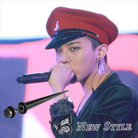 韓國進口 BIGBANG 權志龍 G-Dragon 同款圓帽長尖錐穿刺耳釘耳環 (單支價)