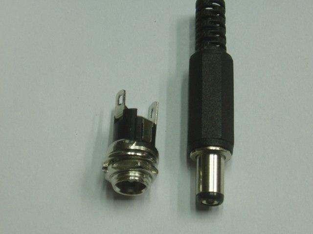 DC 電源插頭 5.5x2.1 母頭(鎖螺牙)及公頭