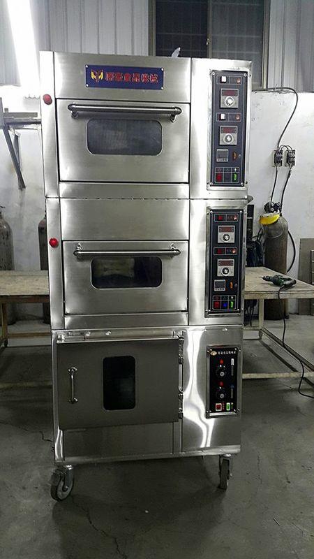 【原豪食品機械】商業用 二層二盤（直入式）專業烘培電烤箱+四層發酵箱(台灣製造)