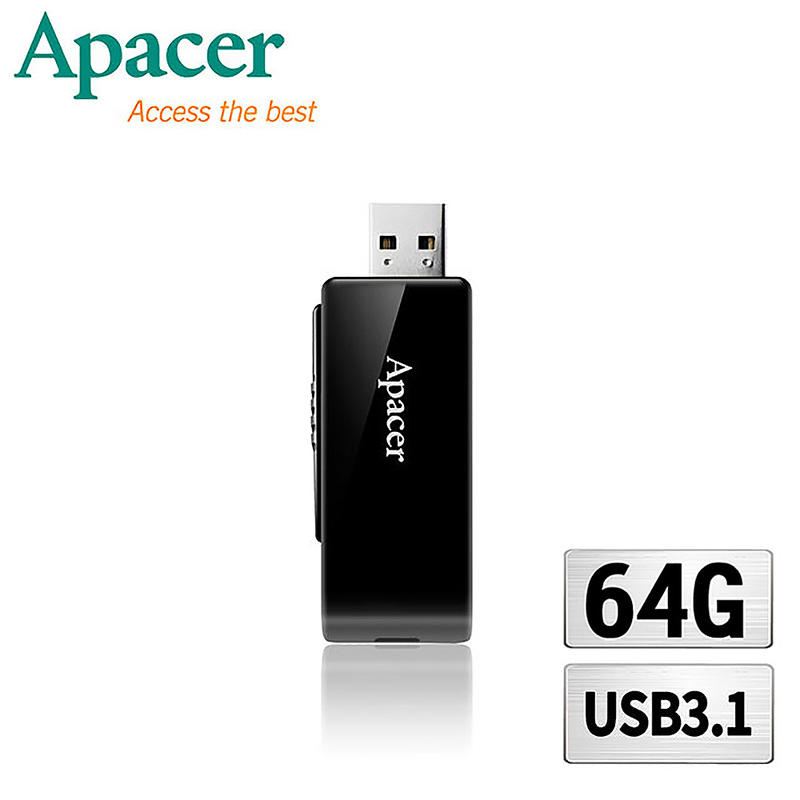 Apacer宇瞻 AH350 高速碟USB3.1-酷黑跑車版 64GB