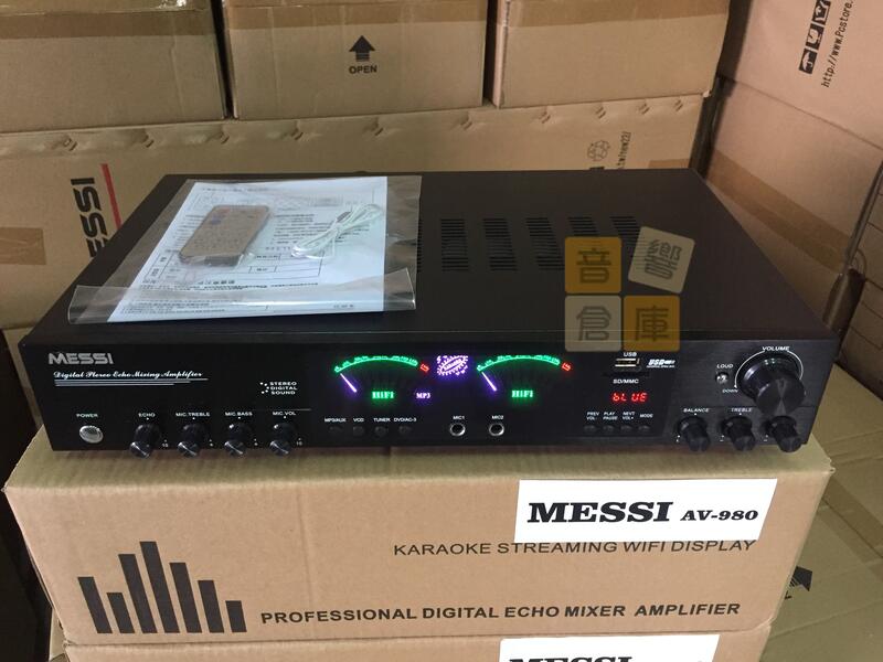 【音響倉庫】 MESSI 薄型USB.SD /BT隨插即用~5聲道家庭劇院卡拉OK擴大機AV-980