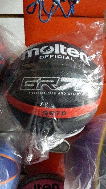 molten標準7號籃球(黑紅色)奧運指定品牌 附球針-球網-
