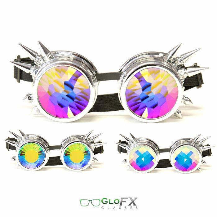 限量狂野造型眼鏡 GloFX Chrome Spike Kaleidoscope Goggles