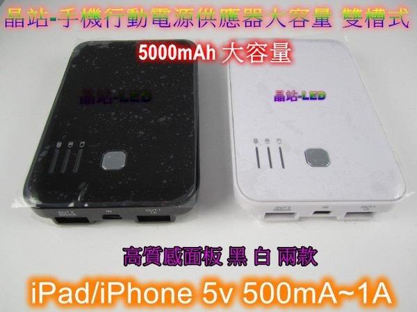 《晶站》實際 5000mah大容量 手機行動電源雙槽供應器 5v 500mA~1A iPad iPhone  出清大特價