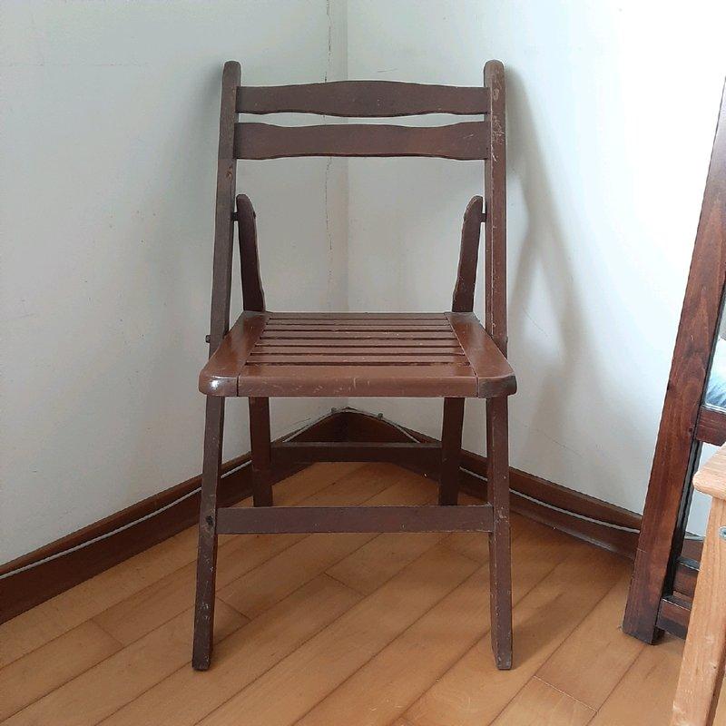 【MarsC】早期實木折疊（摺疊）椅.老木椅-剩最後一張