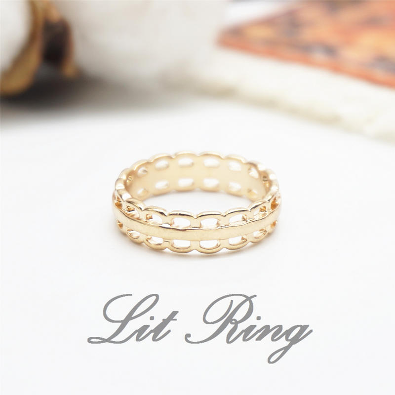 【Lit Ring】甜美鏤空蕾絲刻花戒指│金色 浪漫 古典 雕刻花紋 雕花 蕾絲 花邊 皇冠 戒指 禮物 飾品 首飾