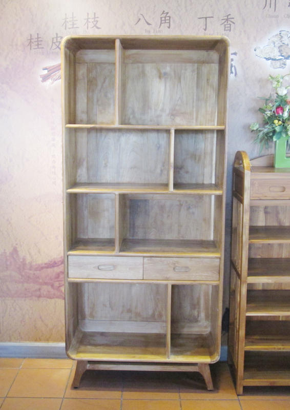 【肯萊柚木傢俱館】100%老柚木無上漆全實木 手工製作 書櫃 展示櫃 限量商品