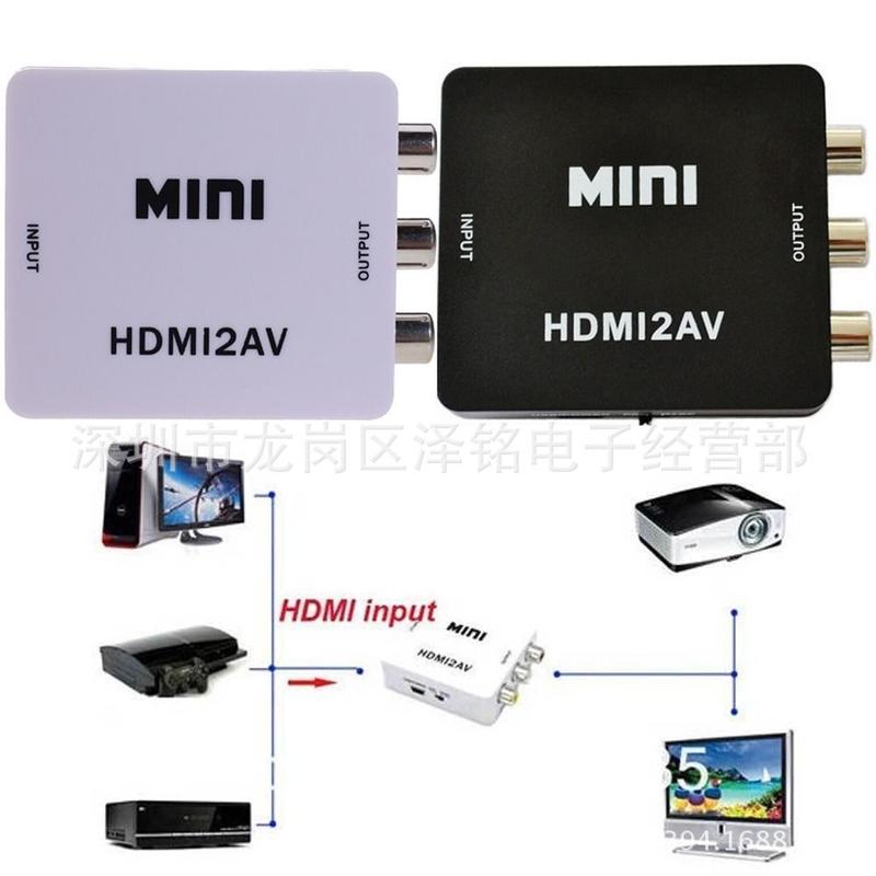 2020專業版手機汽車螢幕MINI HDMI2AV HDMI轉AV轉換器高清視頻轉換器HDMI TO AV