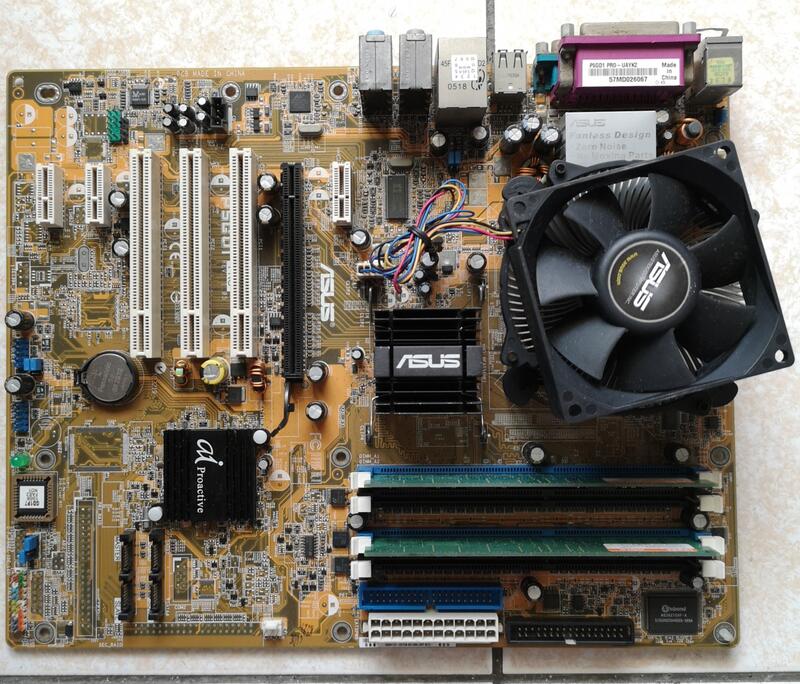 ASUS LGA775  P5GD1-PRO ,PCI-E, DDR2,主機板 .!包含 CPU ,記憶體,喜歡可小議!