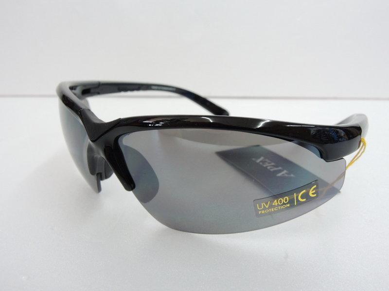 台灣品牌APEX 908 黑 鏡架可伸縮 防彈級運動太陽眼鏡 防風眼鏡 抗UV400 棒壘 自行車 任何運動適用
