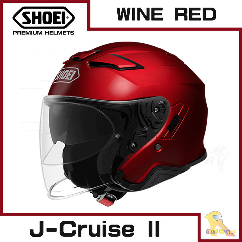 任我行騎士部品 SHOEI J-Cruise II 半罩 3/4 內墨片 藍芽直上 J cruise2 酒紅
