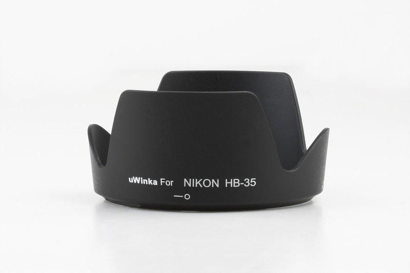 我愛買#uWinka尼康HB-35遮光罩適Nikon 18-200mm f3.5-5.6G VR II DX AF-S Nikkor f3.5-5.6 G可反扣太陽罩遮罩相容原廠遮光罩HB35
