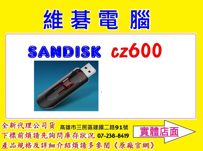 【高雄維碁電腦】全新代理商公司貨(非平行輸入) SanDisk CZ600 256GB 256G USB3.0 隨身碟