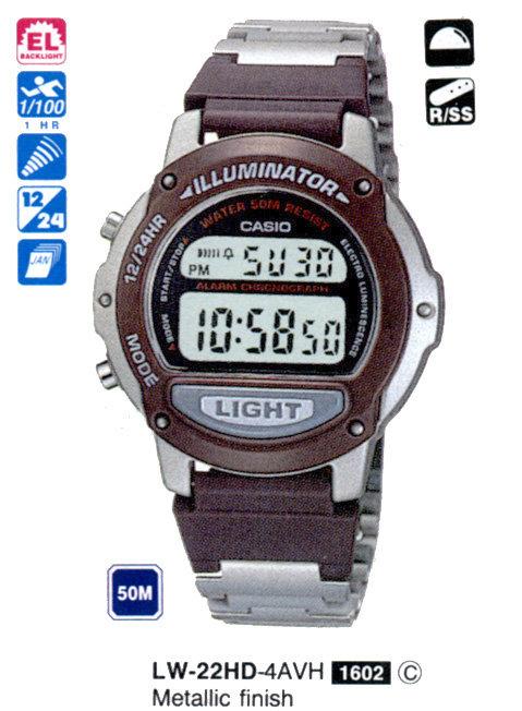 全新CASIO手錶(美運公司)LW-22HD-4AV【冷光50米防水女運動錶】破盤價