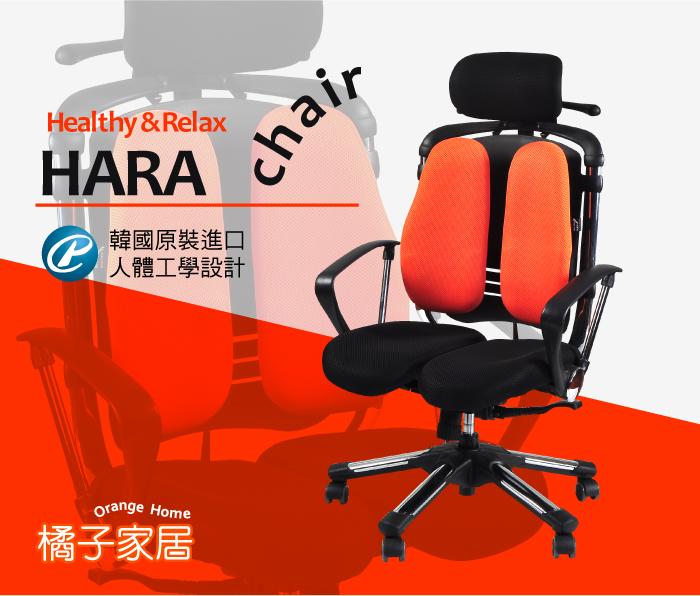 【HARA Chair】橘子家居 正韓哈樂椅-人體工學機能椅-韓國原裝進口/辦公椅/矯正椅/電腦椅/健康椅-橘色