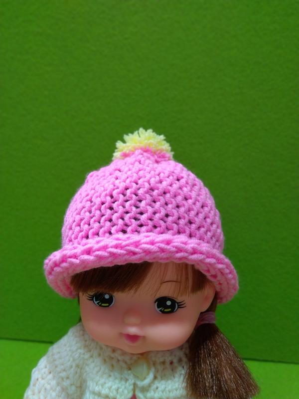【小美樂】自製全手工衣飾配件(不含娃娃)~~可愛毛球捲帽(粉色系+黃色毛球)