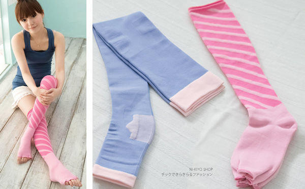 轉賣~里琪 Ni-kiyo~粉嫩配色 甜美機能睡眠襪組