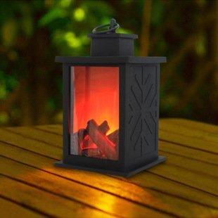 【綠市集】電池燈仿真壁爐創意小擺件家居軟裝工藝品燭台仿真裝飾LED木炭火焰風燈A0118-5