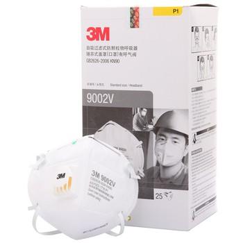 @安全防護@ 3M 9002V P1級 防塵口罩 帶閥型好呼吸 單片包 25個/盒 3M9002V 呼吸閥 頭戴式