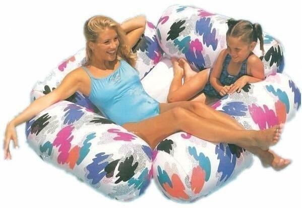 [衣林時尚] INTEX 184cm x 168cm 四個枕頭的休閒躺椅 (充氣有底部) 可當漂漂船 沙發 簡易船