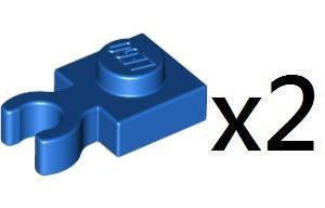 LEGO Blue Vertical Clip Holder Plate 1x1 樂高藍色薄板附垂直夾兩個4613257