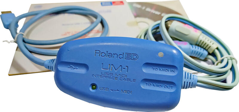 Roland EDIROL UM-1 USB MIDI線 MIDI鍵盤 電腦錄製音樂編輯線 電子琴MIDI轉USB轉接線