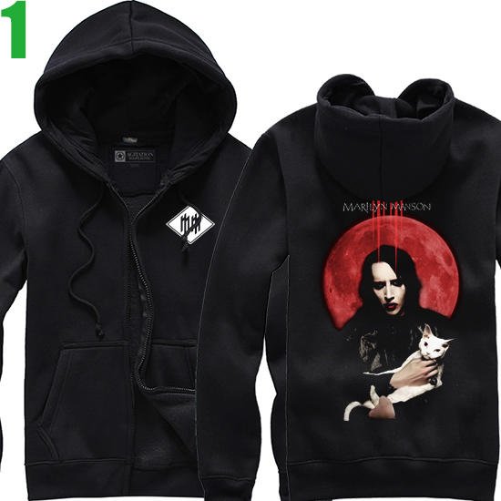 Marilyn Manson【瑪莉蓮曼森】連帽厚絨長袖工業金屬搖滾樂團外套 新款上市購買多件多優惠!【賣場一】