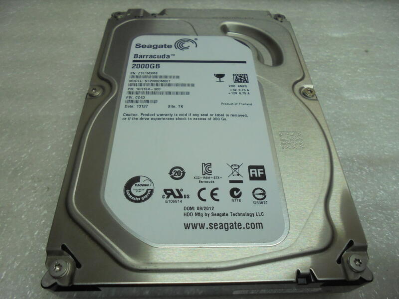 Seagate硬碟 2TB  型號:ST2000DM001