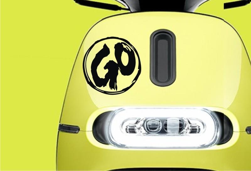 GOGORO 2 GOGORO2 正面圓形貼 書法字GO(一個)A 使用汽車車膜材料 耐曬 防水 貼紙 惡鯊彩貼