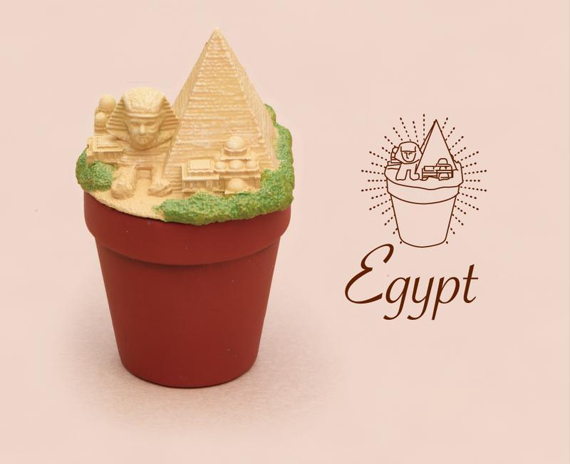 T-ARST 日版 扭蛋 轉蛋 熊貓之穴 植木街 盆栽上的風景 世界各國旅行景點 單賣『 埃及 金字塔 人面獅身 』
