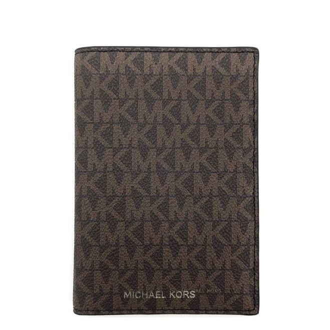 【W小舖】MICHAEL KORS MK 深咖啡色 防刮PVC皮革 證件夾 護照夾 證件套 護照套~M63241