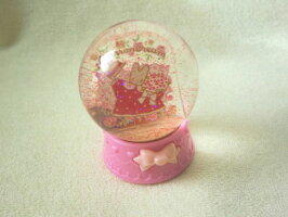 奶油點心兔~sanrio聖誕系列：茉莉兔/兔媽媽粉紅造型水晶球/聖誕雪球
