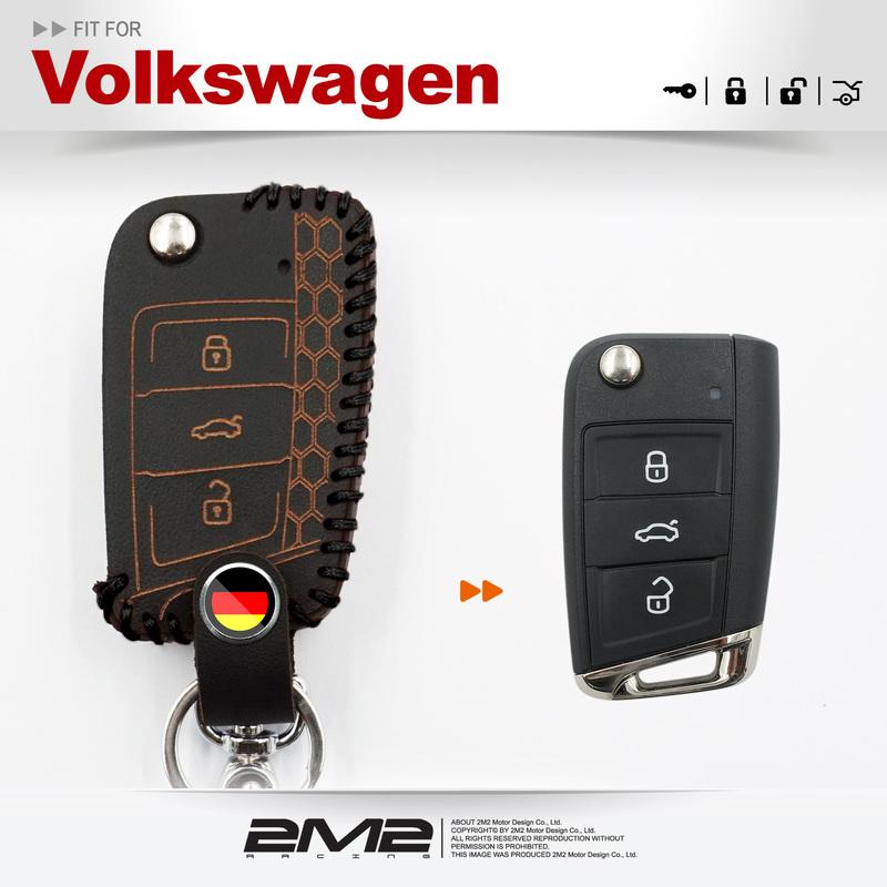【2M2】Volkswagen 2017-18 New Tiguan 福斯汽車 摺疊感應鑰匙 鑰匙皮套 鑰匙包 皮套