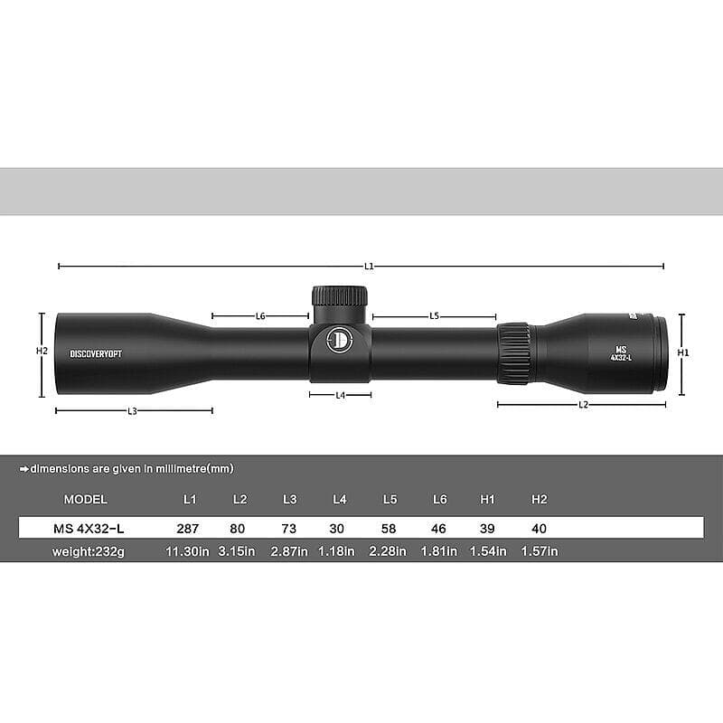 RST 紅星 - DISCOVERY 發現者MS 4X32-L 增強抗震型狙擊鏡-大視野角 12558