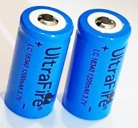 Ultrafire 16340 3.7V1200mAh 充電鋰電池雷射筆 加特林激光大炮專用(買５組送1組)再加送？