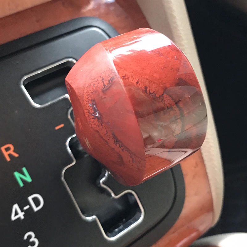 汽車拍檔桿頭紅碧玉石排檔頭 手工研磨 獨款可訂做