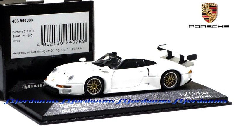 現貨出清】1/43 Minichamps Porsche 911 GT1 Street White 1996 | 露天