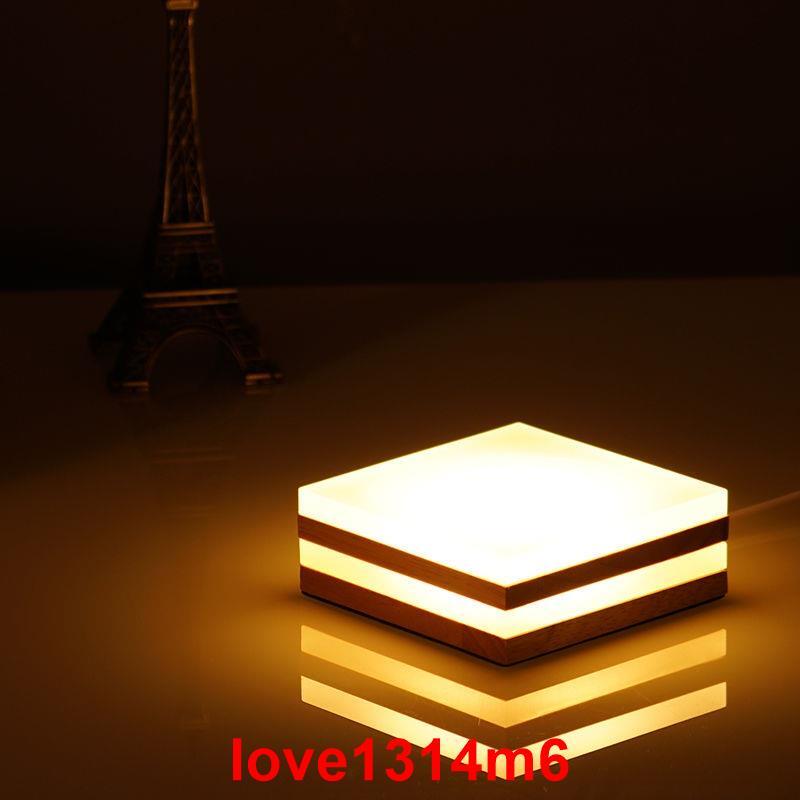 方形LED燈座 實木LED燈具 LED 燈座 LED小夜燈底座 燈飾 無極調光 七彩變光創意小夜燈 裝飾燈 | 露天市集 | 全台最大的網路購物市集