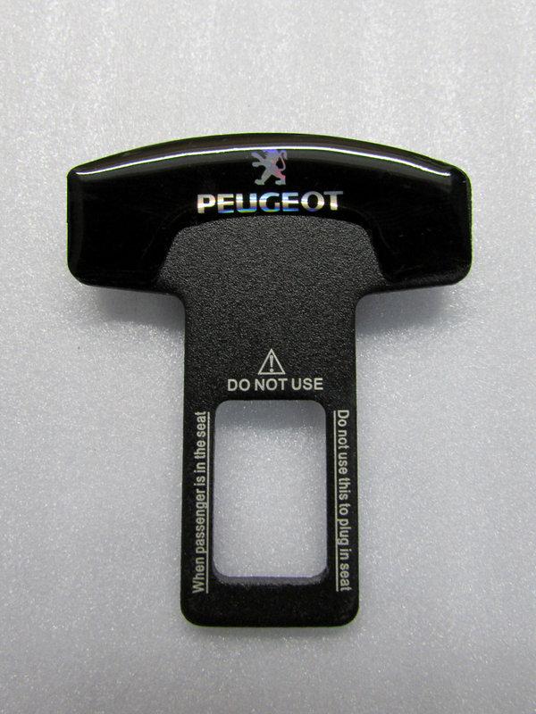 PEUGEOT 標緻車系 安全帶插扣 消音扣環 鋁合金磨砂 雙面logo