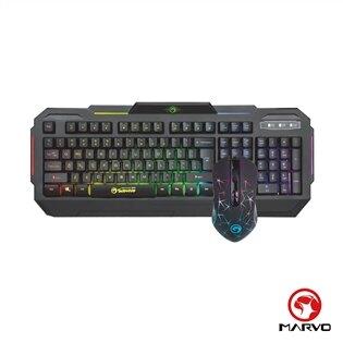 【MARVO魔蠍】 KM413 RGB聲控電競鍵盤滑鼠組合 電競鍵盤 遊戲鍵盤 電腦鍵盤【迪特軍】