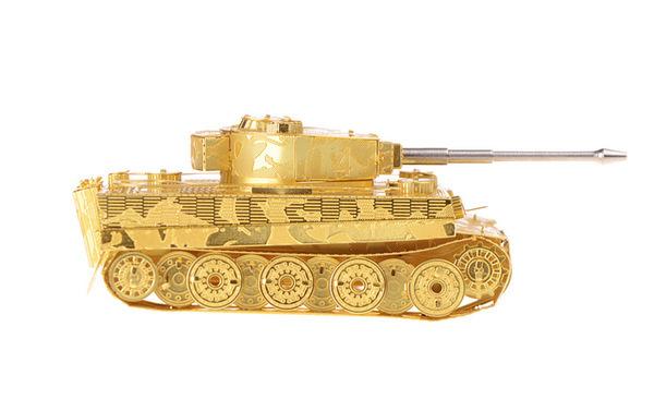 3D立體不鏽鋼DIY拼圖-氣哈虎式坦克-金色-免運特價中