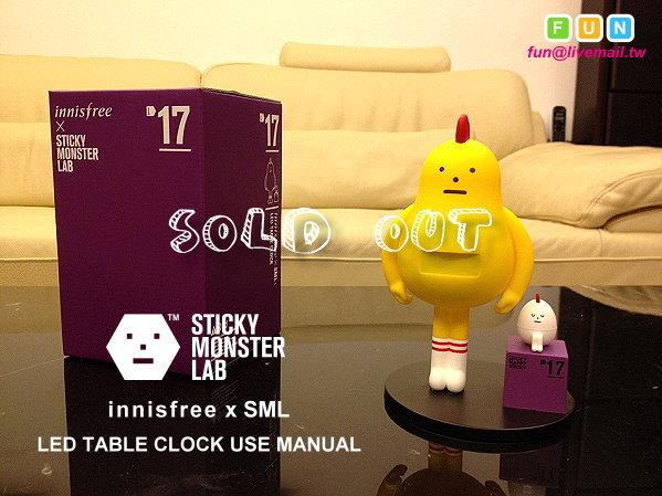 【FUN】<Sold Out! 售完!!> 紫色 Sticky Monster Lab (SML) 小雞 時鐘