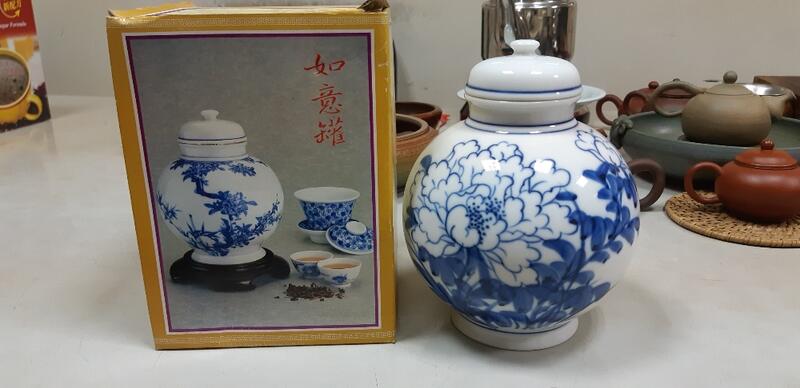 《就是愛壺》鴻展陶藝早期手繪茶葉罐-牡丹 精緻全新完整