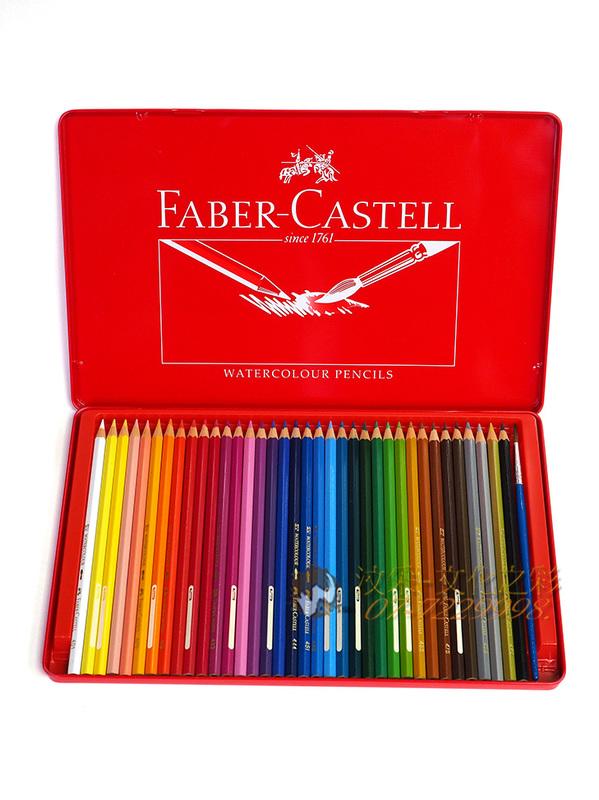 【汶采】Faber-Castell紅色系水性彩色鉛筆 36色(紅鐵盒) 學生級