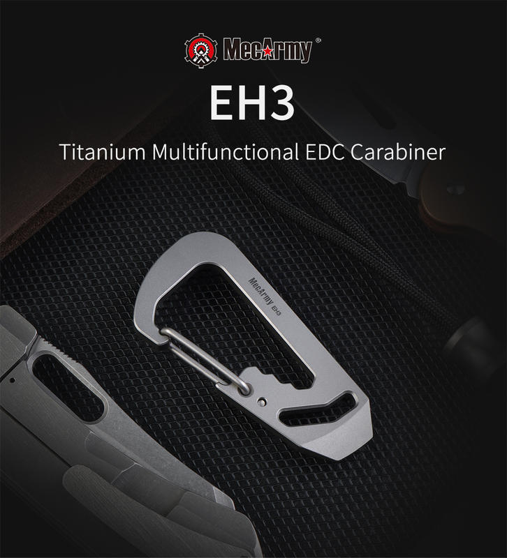 【電筒小鋪】MecArmy EH3/鈦 多功能EDC登山扣+鑰匙扣+撬桿+扳手+開瓶器