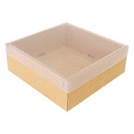 ☆╮Jessice 雜貨小鋪╭☆透明 上蓋 牛皮 10吋 空盒 適用:餅乾 乳酪 蛋糕 紙盒 10個$615