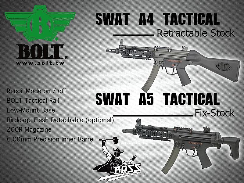 IDCF】BOLT MP5-SWAT-A4-TACTICAL戰術魚骨固定托版後座力電動槍12070