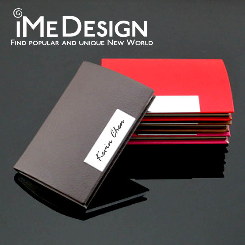 【iMe Design】 時尚 男女 創意 商務 大容量 弧形 不銹鋼 皮質 名片夾 名片盒 <免費刻字>