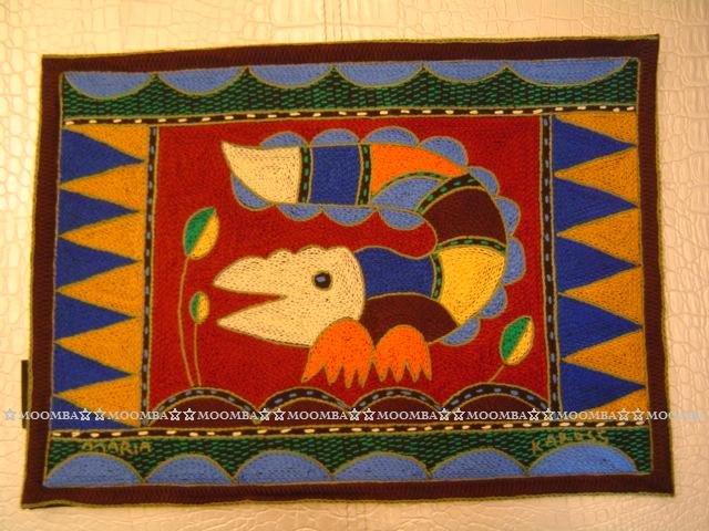 ☆MOOMBA☆ South Africa 南非 KAROSS 品牌 手工 繡花 動物 花卉 刺繡 厚 布質 餐墊 HAND EMBROIDER PADDED PLACEMATS #770